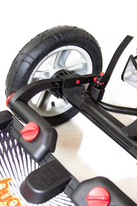 buggy board with seat and steering wheel